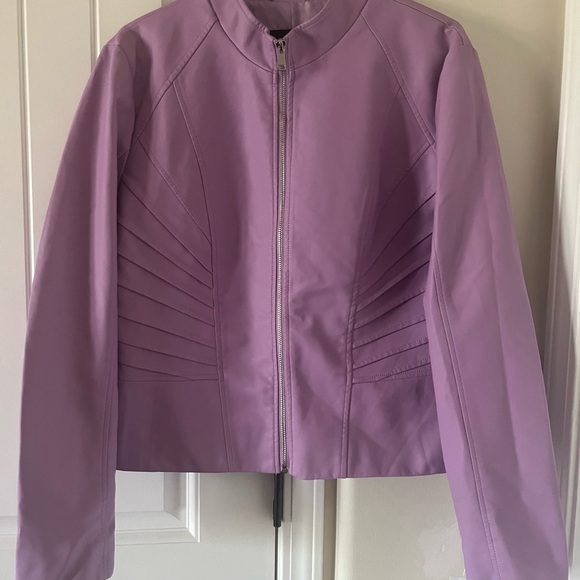 New York & Company Lavender Leather Jacket - Picture 4 of 7
